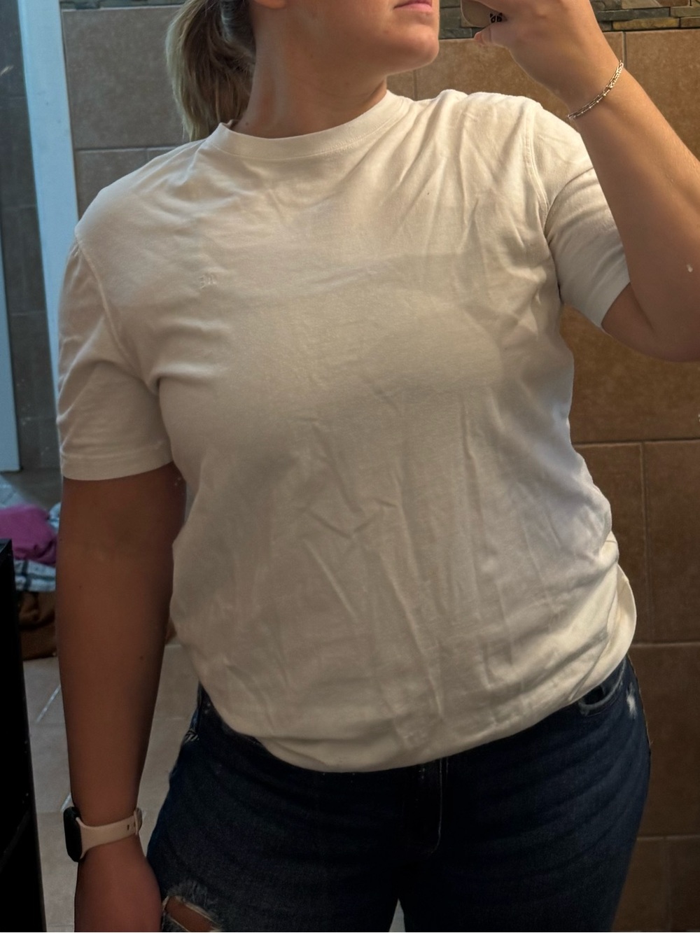 American Eagle Outfitters White Short Sleeve Crew T-Shirt